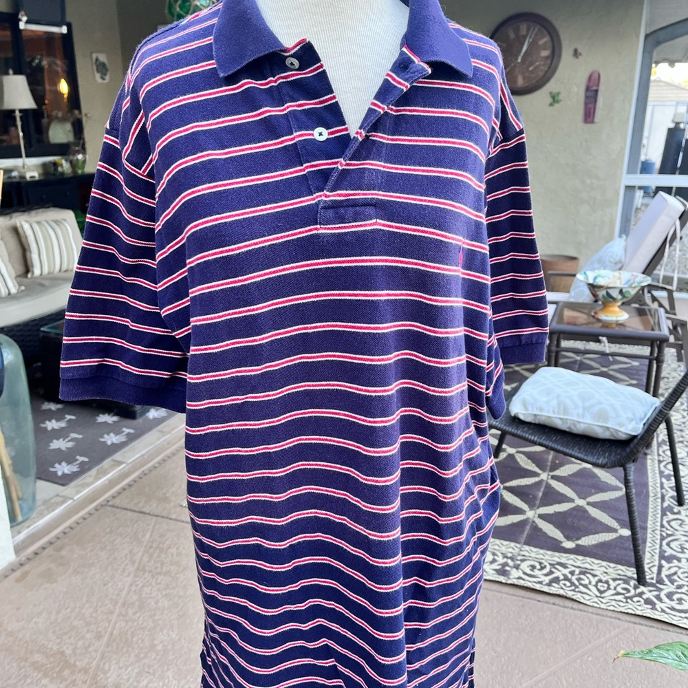 Ralph Lauren Polo with Dark Blue Collar and Off-White Fabric